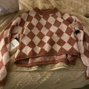 Argyle print sweater